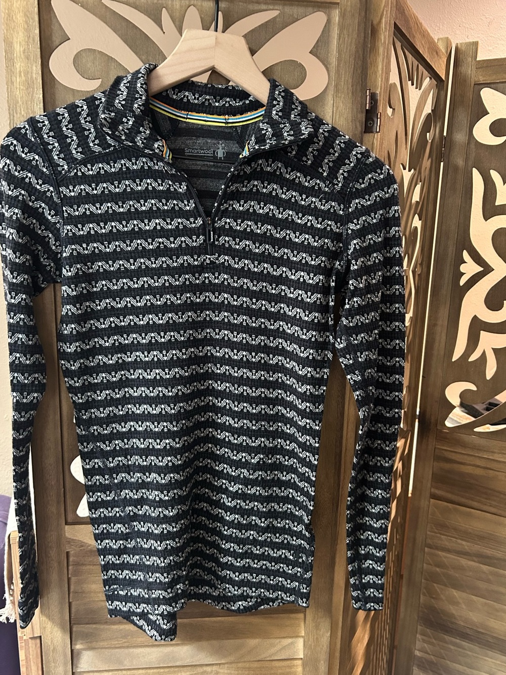 Smartwool Long Sleeve 1/4 Zip 100% Merino Wool Baselayer